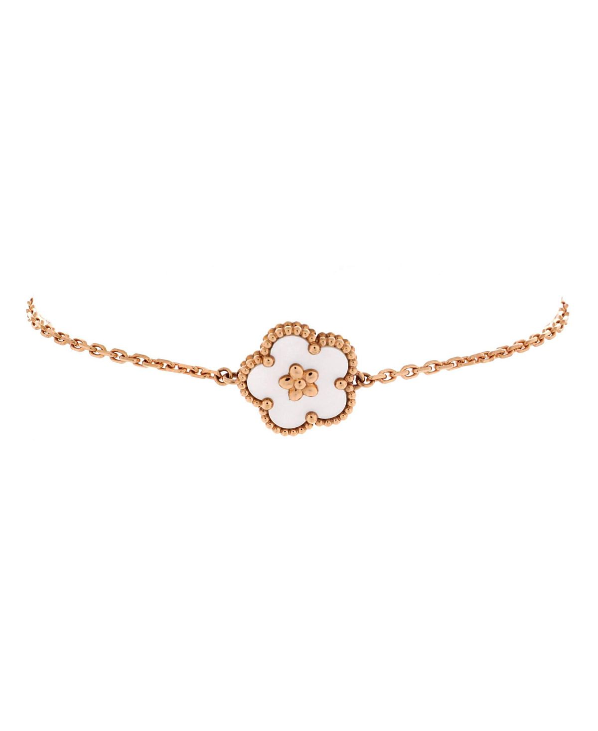 Pre-Owned Van Cleef & Arpels Lucky Spring Plum Blossom Bracelet 18K Rose Gold and Mother of Pearl