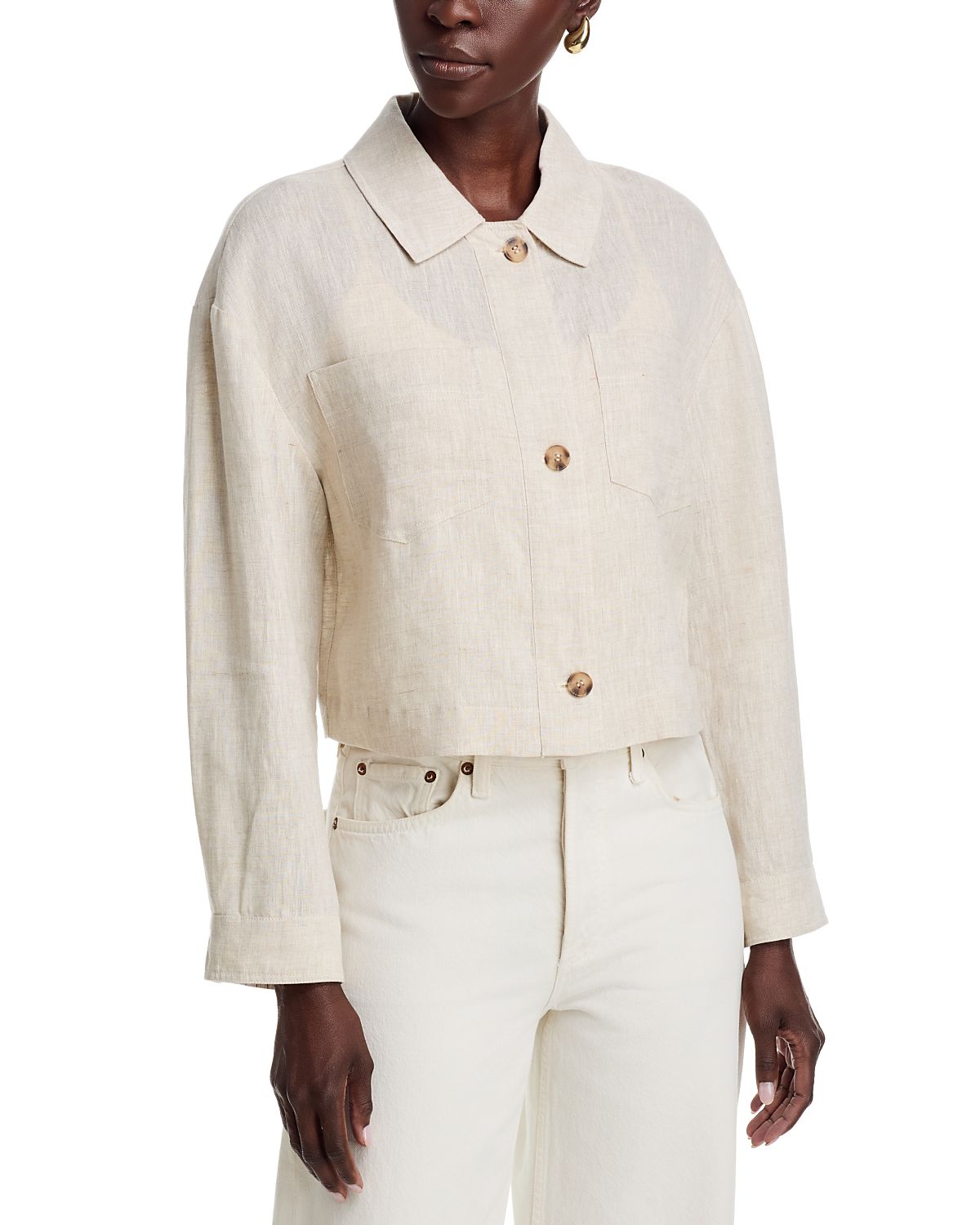 Dolce Cabo Linen Blend Cropped Jacket
