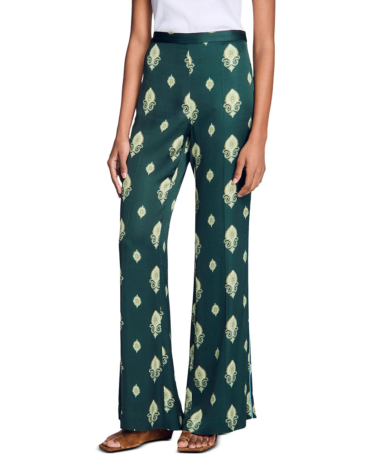 Sandro Paisley Print Floaty Pants