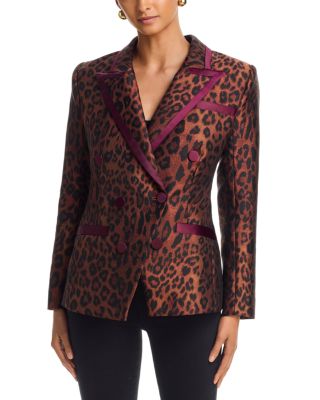 Kyomi Contrast Trim Leopard Print Blazer