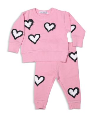 Girls' Graffiti Hearts French Terry Top & Pants Set - Little Kid