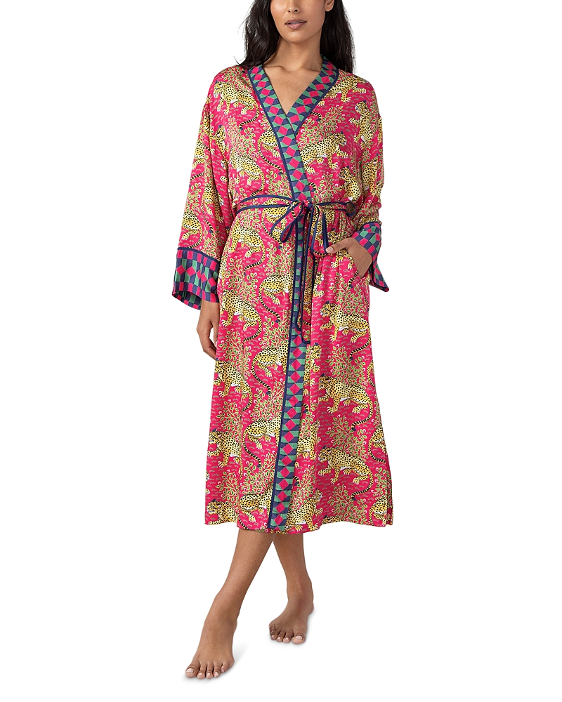 Printfresh Bagheera Satin Robe In Multi