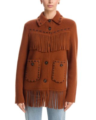 Cashmere Wool Western Fringe Jacket