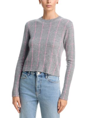 Cashmere Shrunken Checker Crew Top
