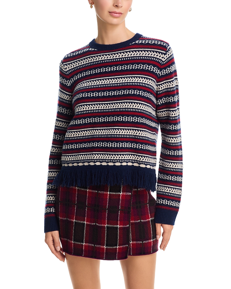 Guest in Residence Wool Cashmere Western Stripe Crew Sweater