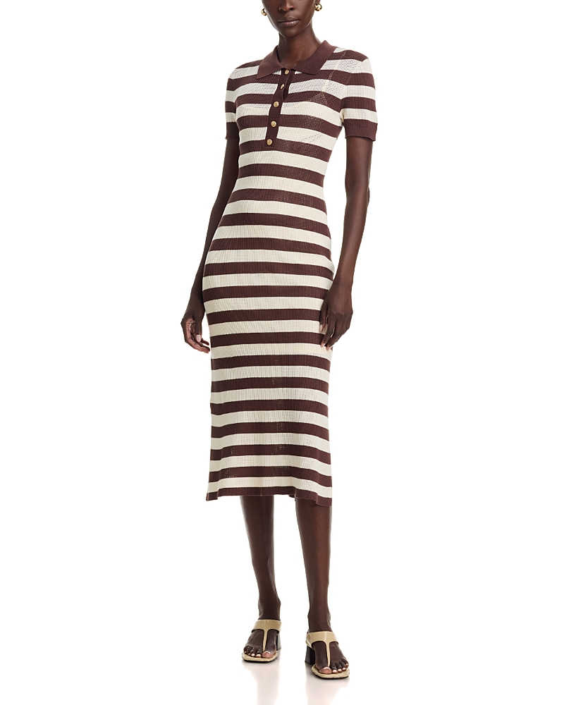T Tahari Polo Collar Midi Dres