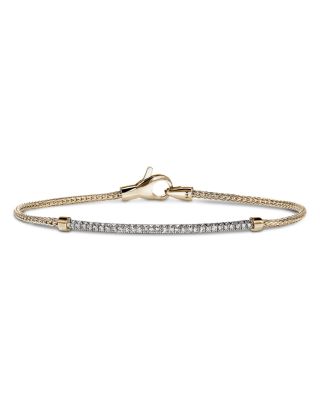 14K Yellow Gold JH Essentials Diamond B arWoven Bracelet, 0.25 tcw