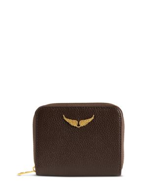 Mini Grained Leather Zip Wallet