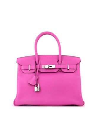 Birkin 30 Handbag Pink Clemence with Palladium Hardware