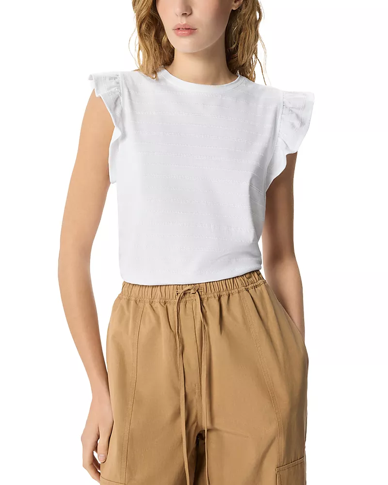 Whistles Ruffled Sleeve Broderie Top