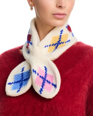Argyle Wool & Cashmere Bow Scarf