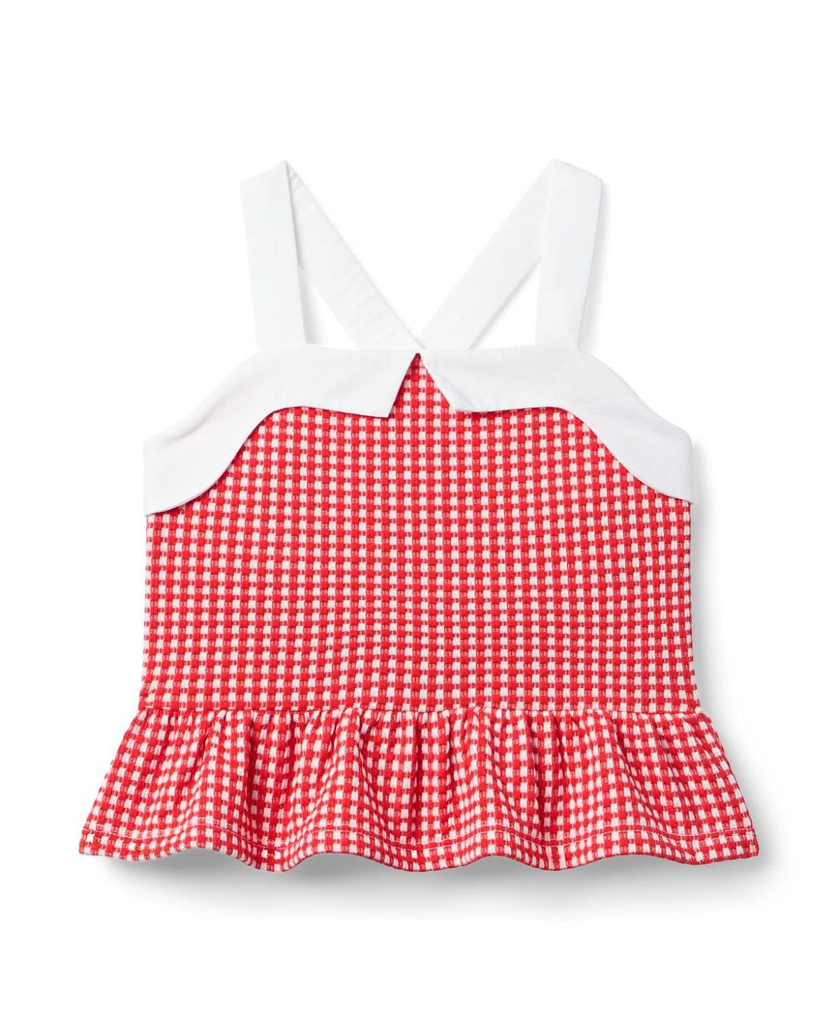 Janie and Jack Girls' Gingham Jacquard Top - Baby, Little Kid, Big Kid