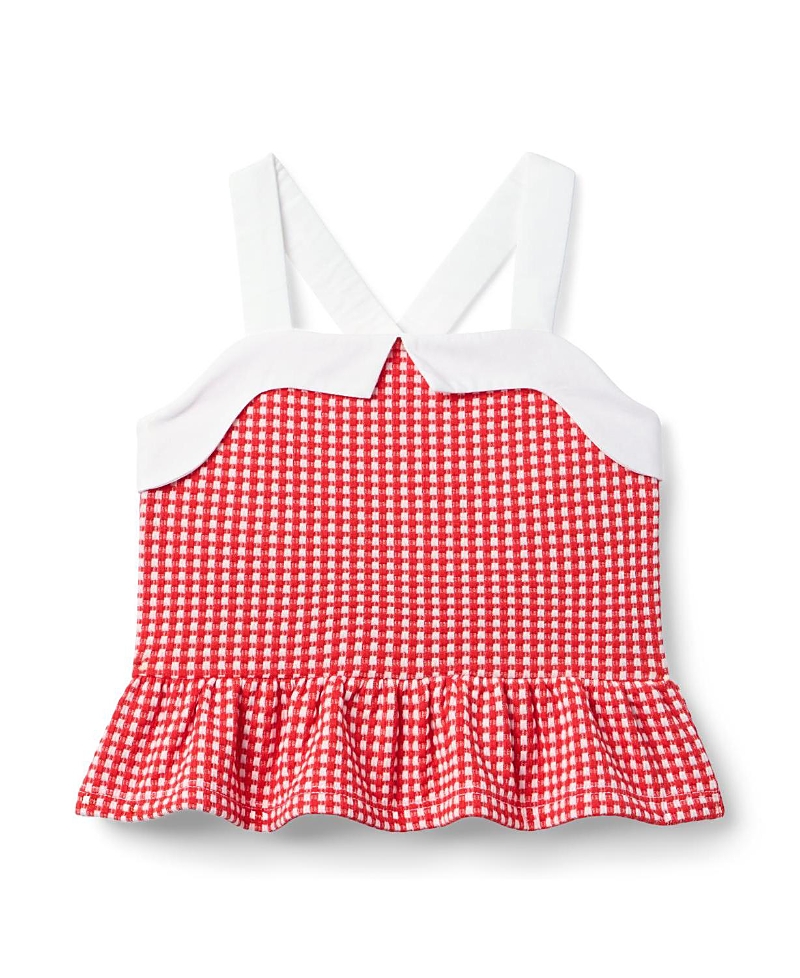 Janie and Jack Girls' Gingham Jacquard Top - Baby, Little Kid, Big Kid