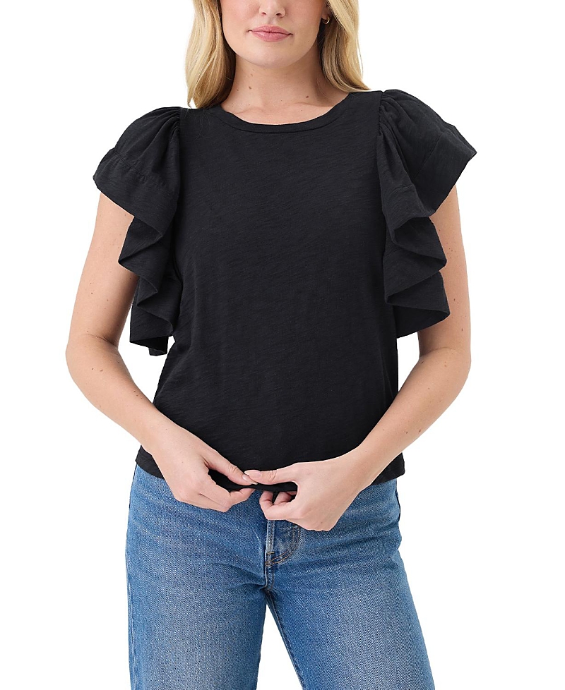 Goldie Lewinter Signature Slub Waterfall Ruffle Shell Top