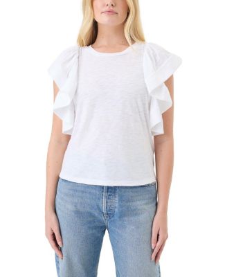 Goldie Lewinter Signature Slub Waterfall Ruffle Shell Top