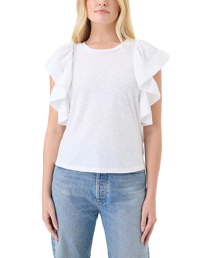 Goldie Lewinter Signature Slub Waterfall Ruffle Shell Top