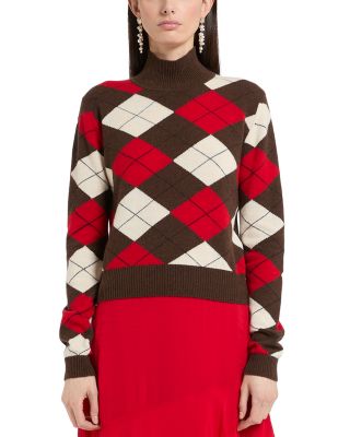 Wool Cashmere Argyle Sweater