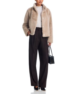 Faux Fur Snap Front Jacket - thumbnail 2
