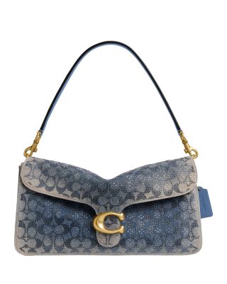 Tabby 36 Crystal Logo Denim Shoulder Bag