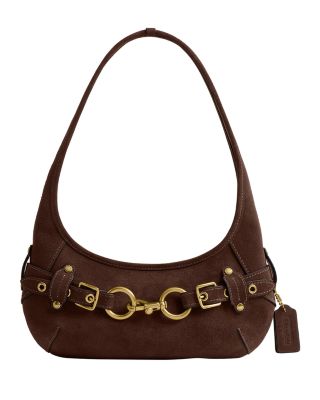 Ergo Belted Small Suede Shoulder Bag