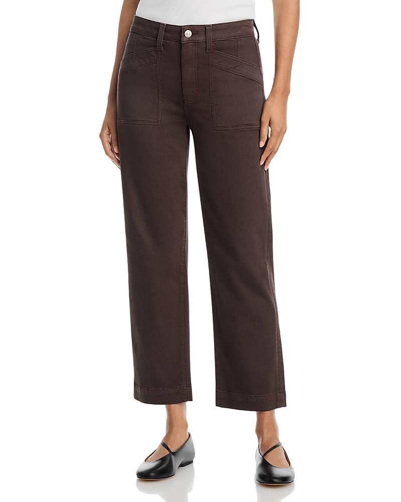 Paige Quincy High Rise Ankle Straight Jeans in Rich Chocolate