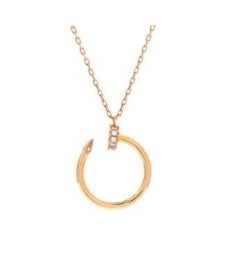  Juste un Clou Pendant Necklace 18K Rose Gold with Diamonds, 16"