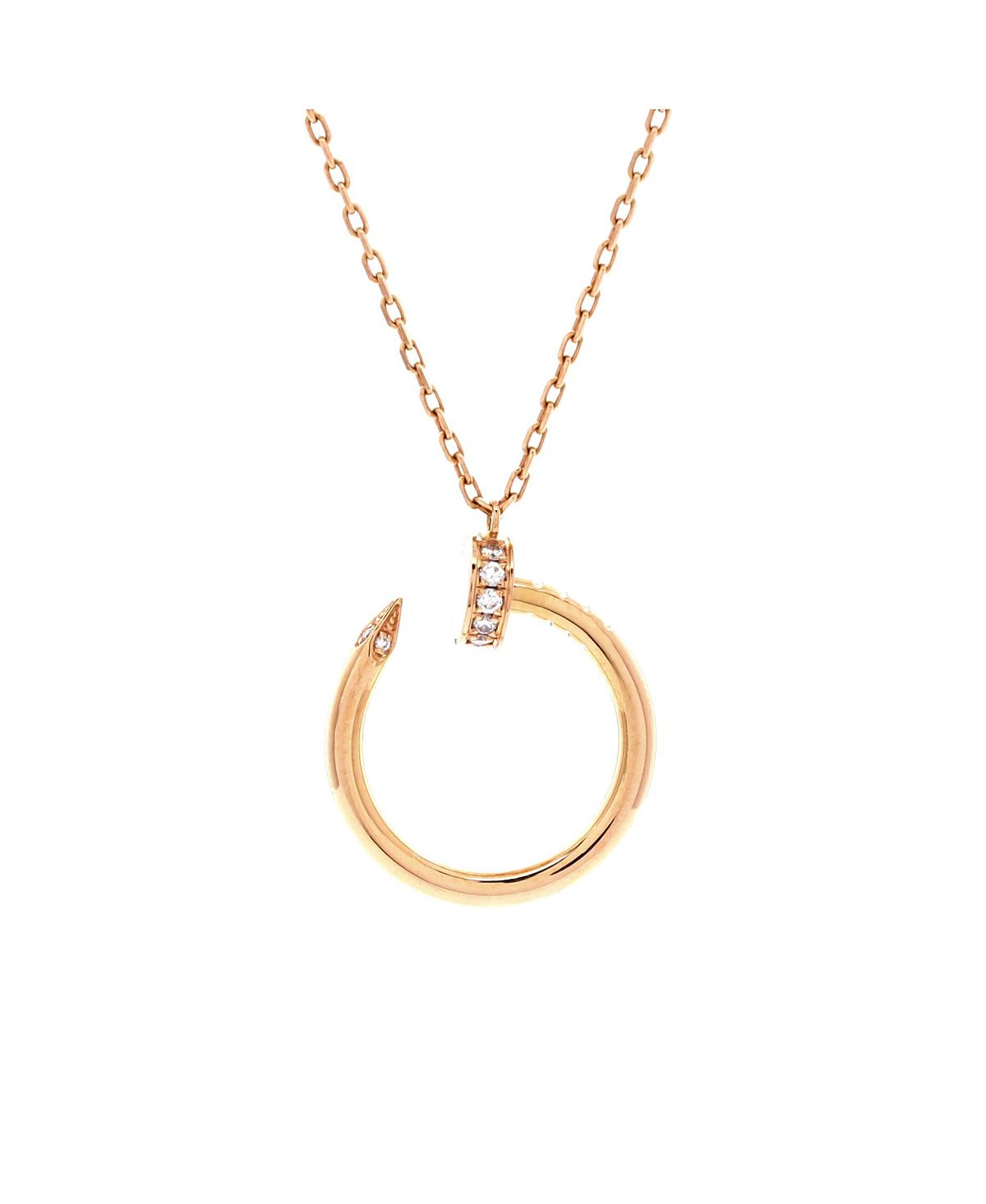 Pre-Owned Cartier Juste un Clou Pendant Necklace 18K Rose Gold with Diamonds