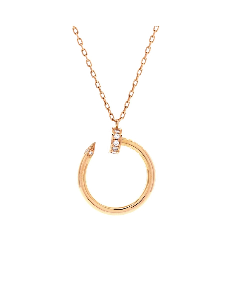 Pre-Owned Cartier Juste un Clou Pendant Necklace 18K Rose Gold with Diamonds, 16