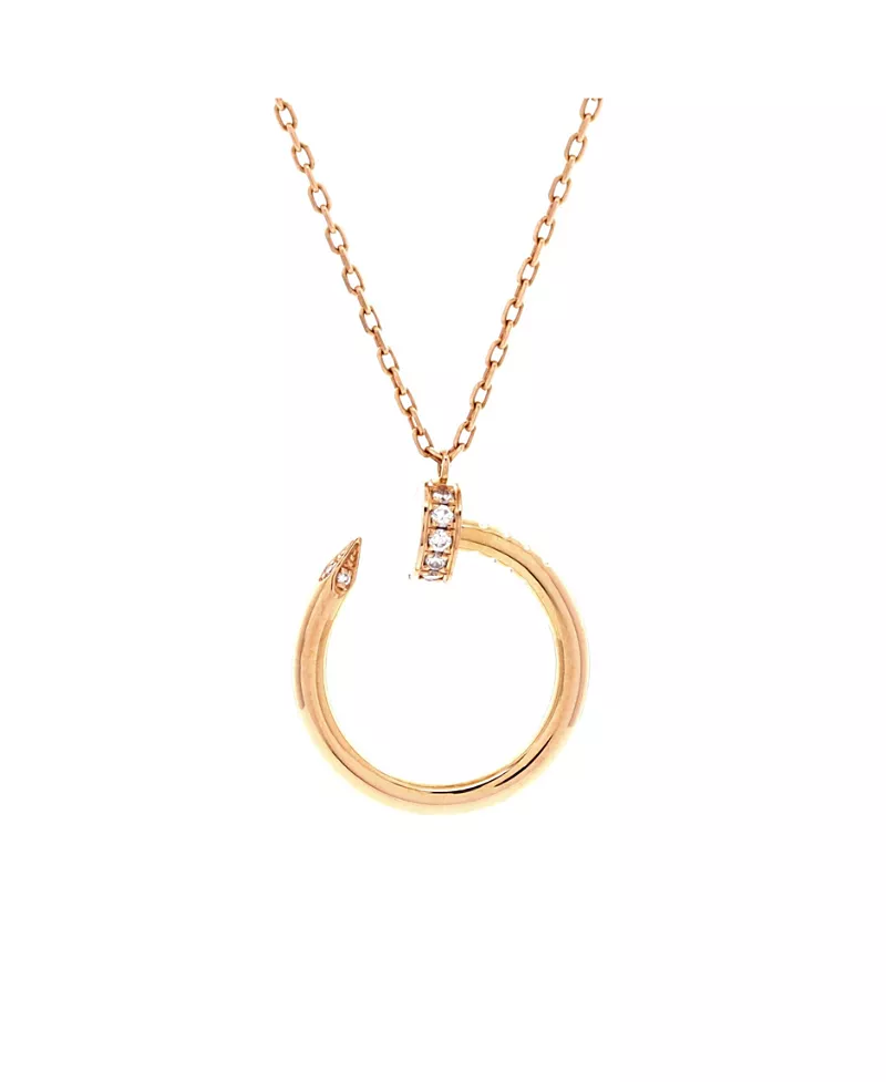 Pre-Owned Cartier Juste un Clou Pendant Necklace 18K Rose Gold with Diamonds, 16