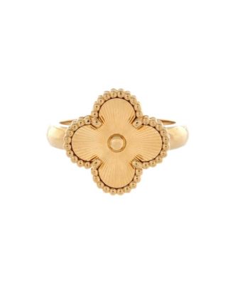  Vintage Alhambra Ring Guilloche 18K Gold