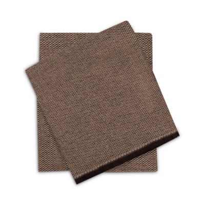 Sofia Cashmere Empire Basketweave Throw Blanket In Brown