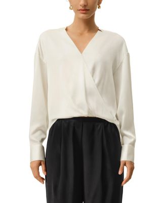  Women's Silk Charmeuse Regular V-Neck Shirt