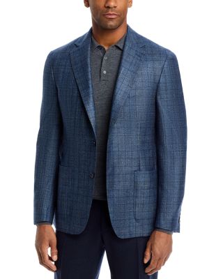 Loro Piana Fabric Wool, Silk & Cashmere Plaid Slim Fit Sport Coat