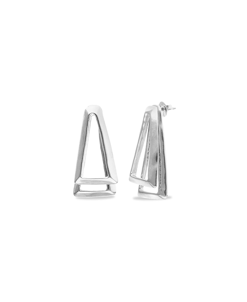 UNOde50 Silver-tone Open Triangle Stud Earrings