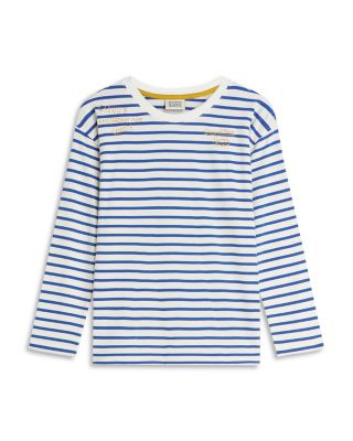 Boys' Yarndyed Striped Artwork Long Sleeved Tee - Little Kid, Big Kid