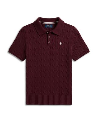 Boys' Cable Knit Cotton Polo Sweater - Little Kid, Big Kid