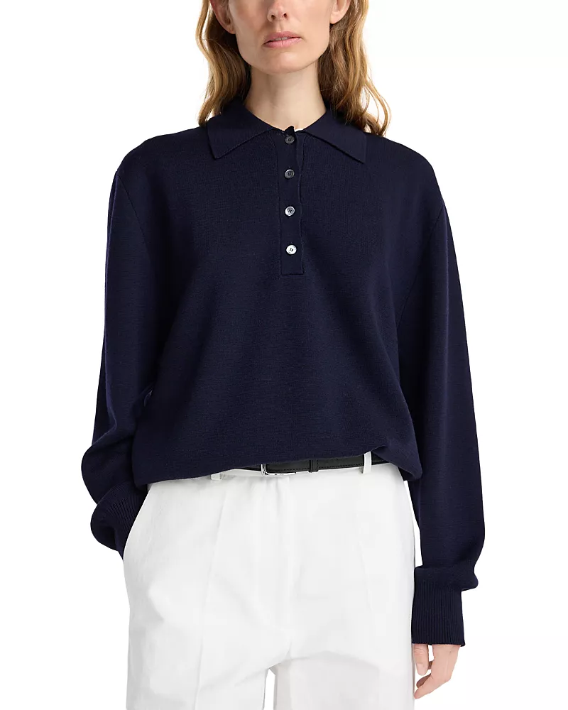 Rohe Compact Knitted Polo Wool Sweater