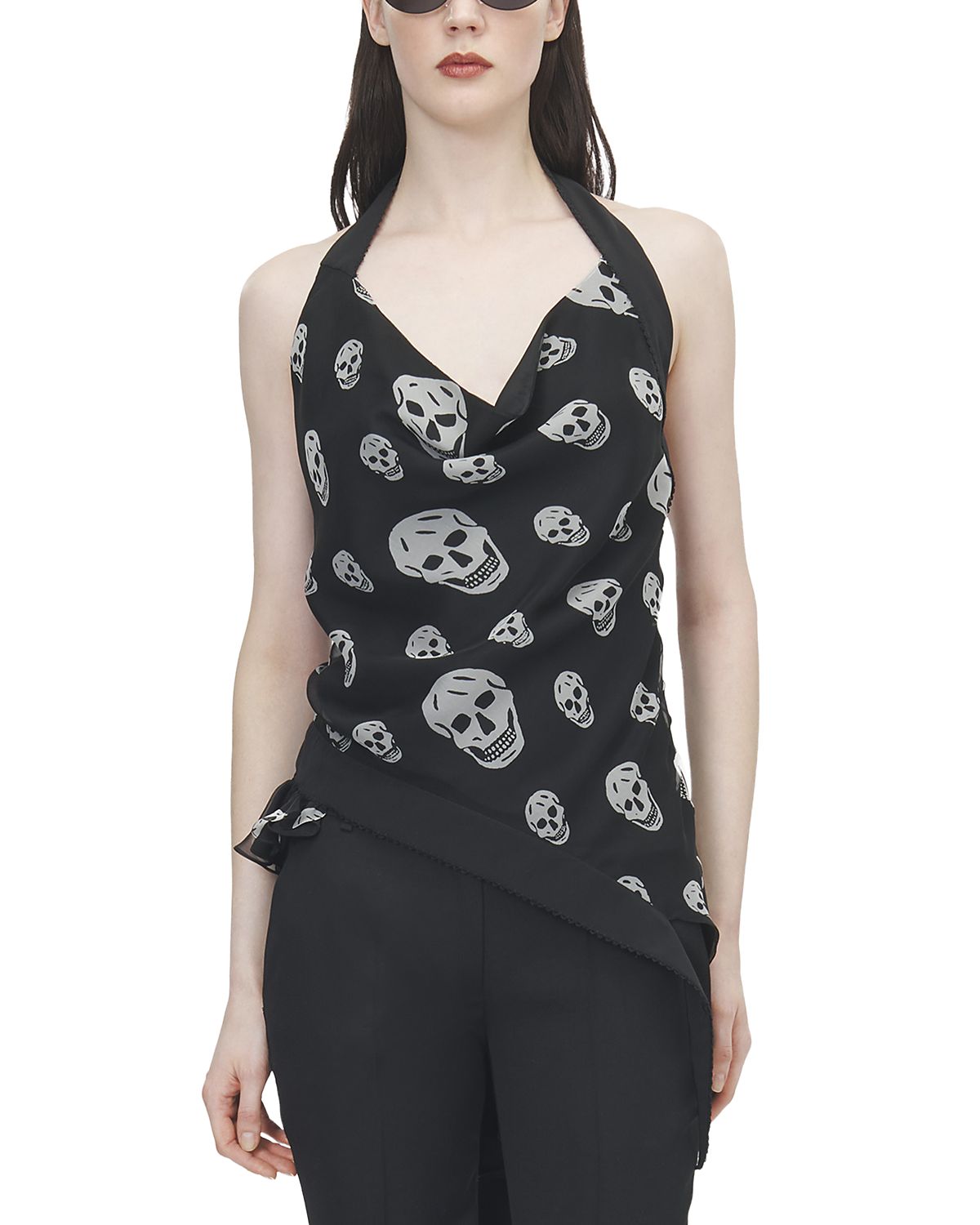 McQueen Silk Scarf Halter Neck Top