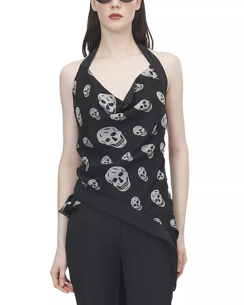 McQueen Silk Scarf Halter Neck Top