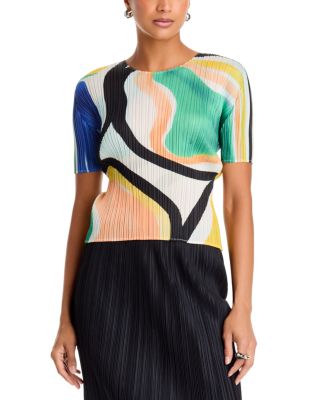 Roll Round Neck Pleated Top 