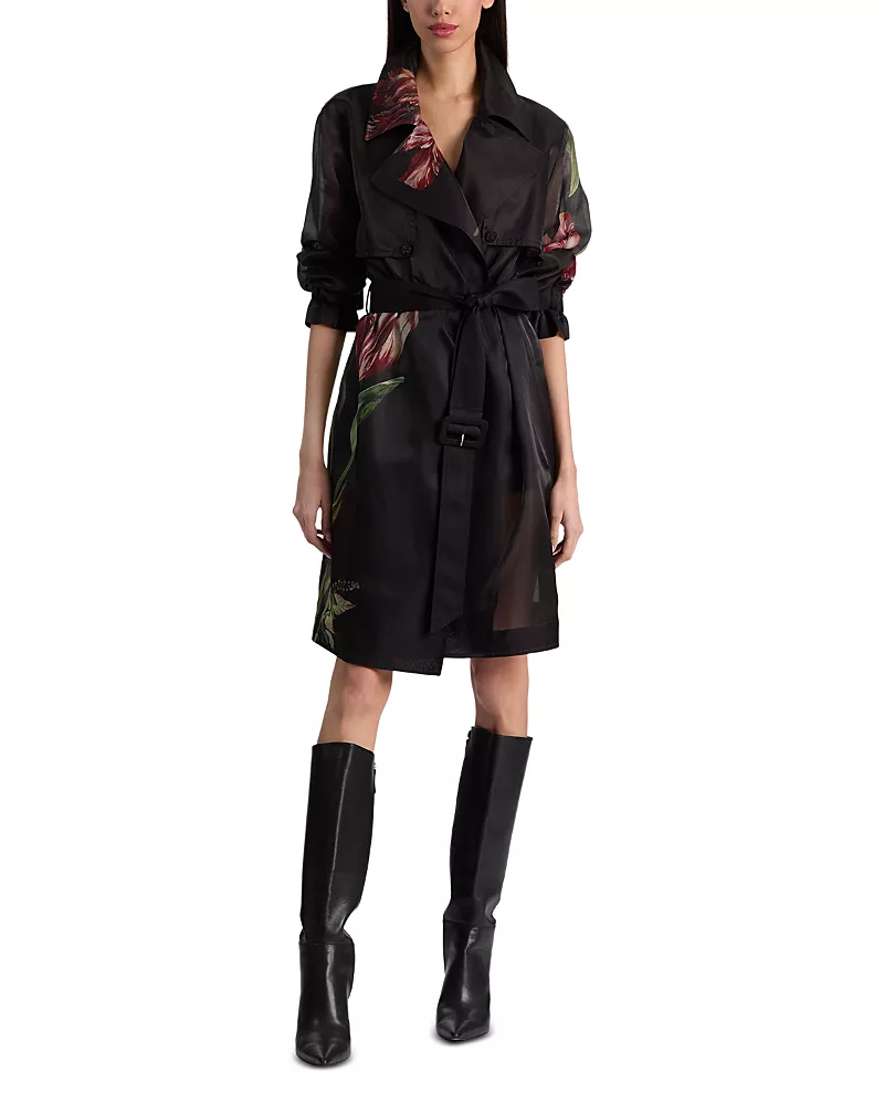 Alice and Olivia Silvia Sheer Trench Coat