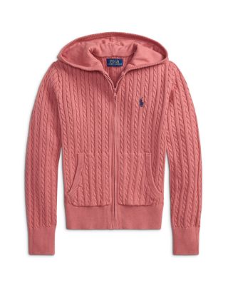 Girls' Mini Cable Cotton Full Zip Hoodie - Little Kid, Big Kid