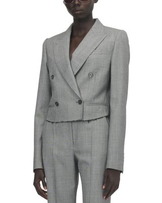 Crop Double Breasted Wool Jacket
