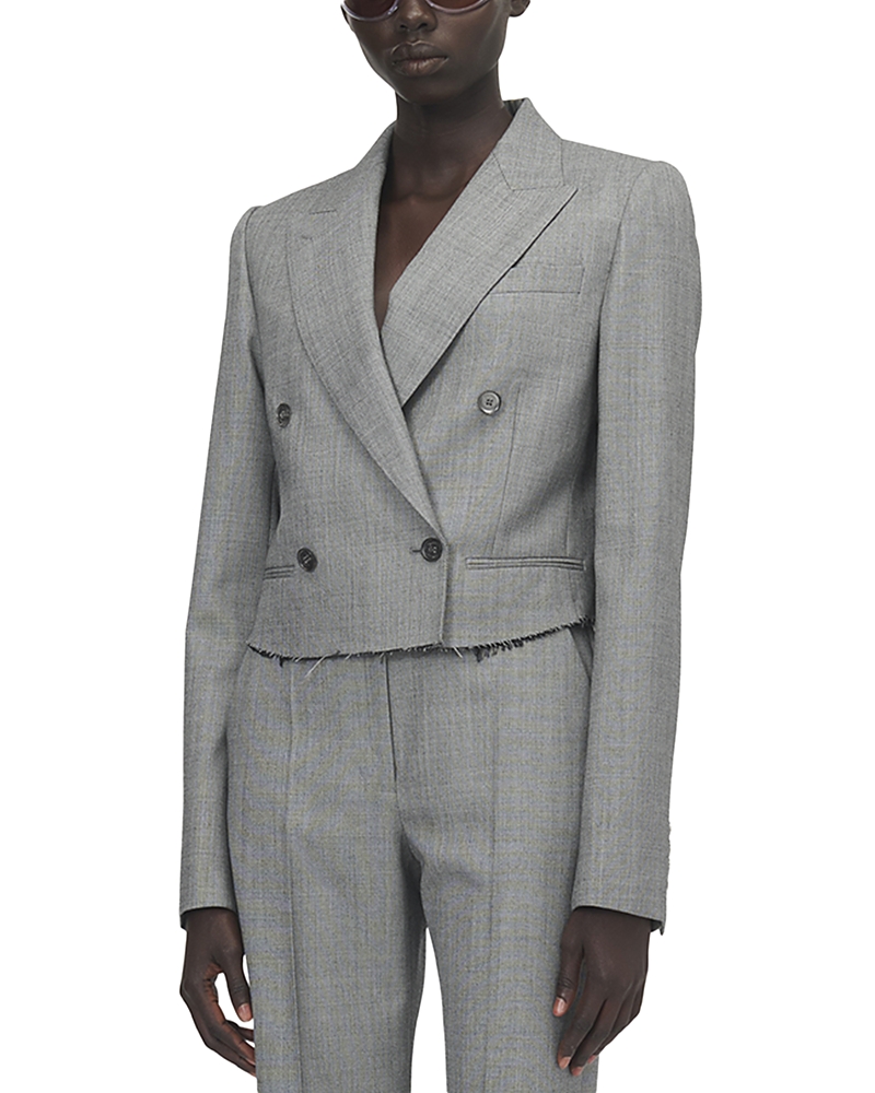 McQueen Crop Double Breasted Wool Jacket