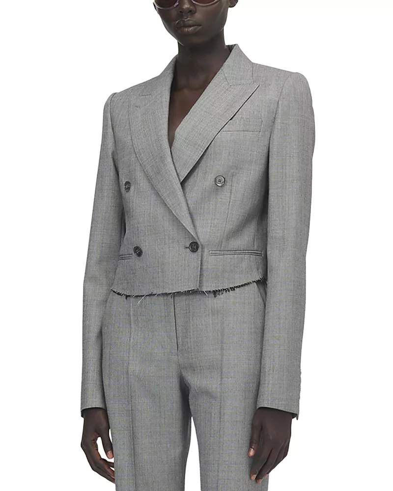 McQueen Crop Double Breasted Wool Jacket