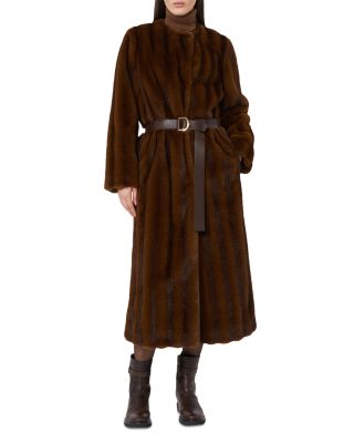 Mstorma Belted Faux Fur Coat