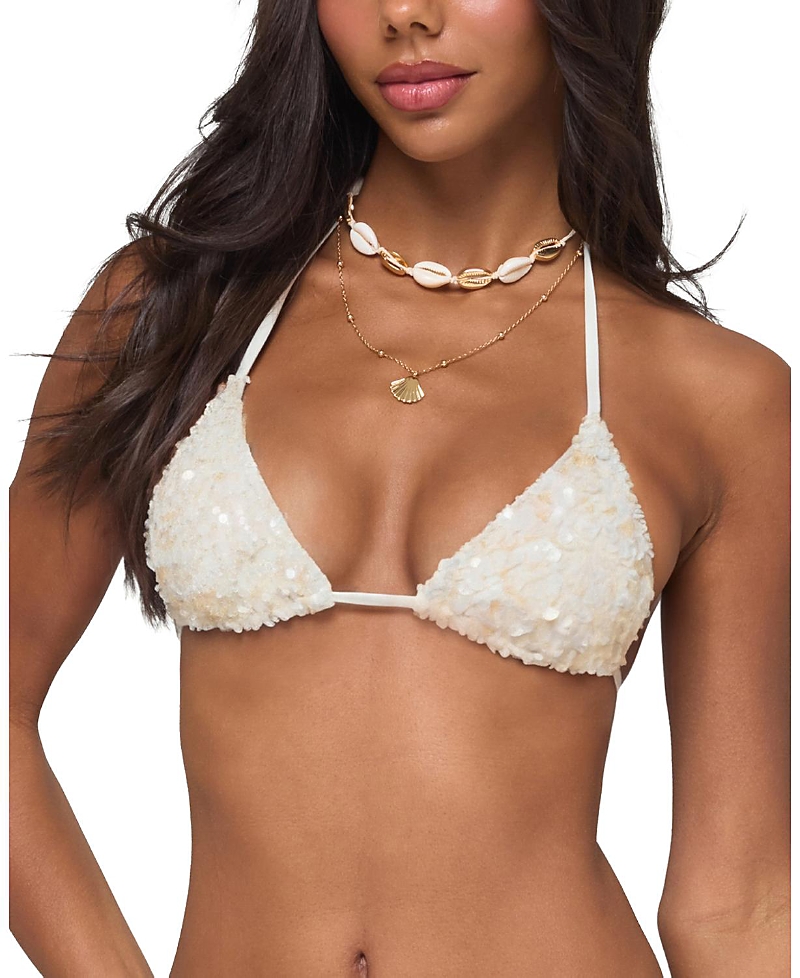 Edikted Grace Sequin Triangle Bikini Top