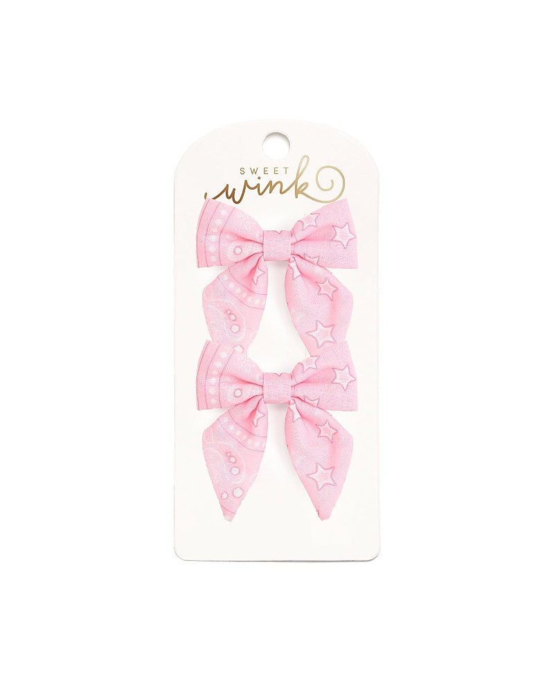 Sweet Wink Girls' Bandana Western Bow Clip Set - Little and Big Kid