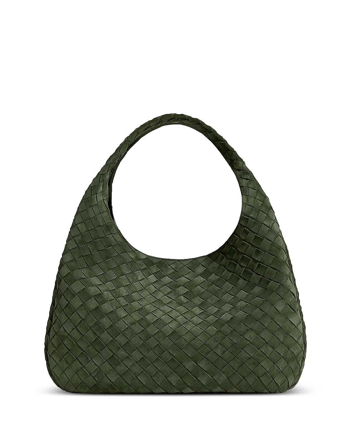 Bottega Veneta Campana Large Intrecciato Suede Leather Shoulder Bag
