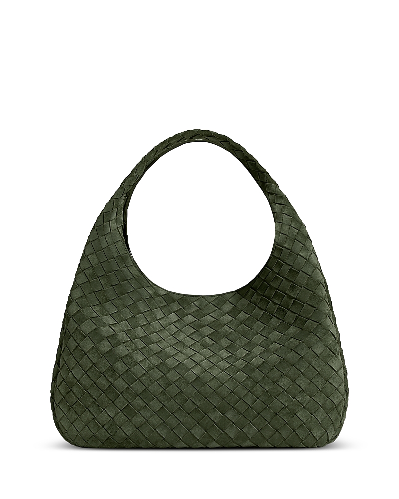 Bottega Veneta Campana Large Intrecciato Suede Leather Shoulder Bag